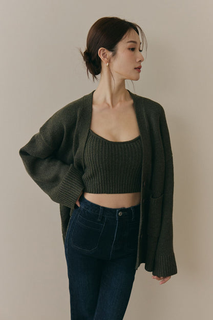 Soft Skin V-Neck Cardigan (親膚粗針V領外套)