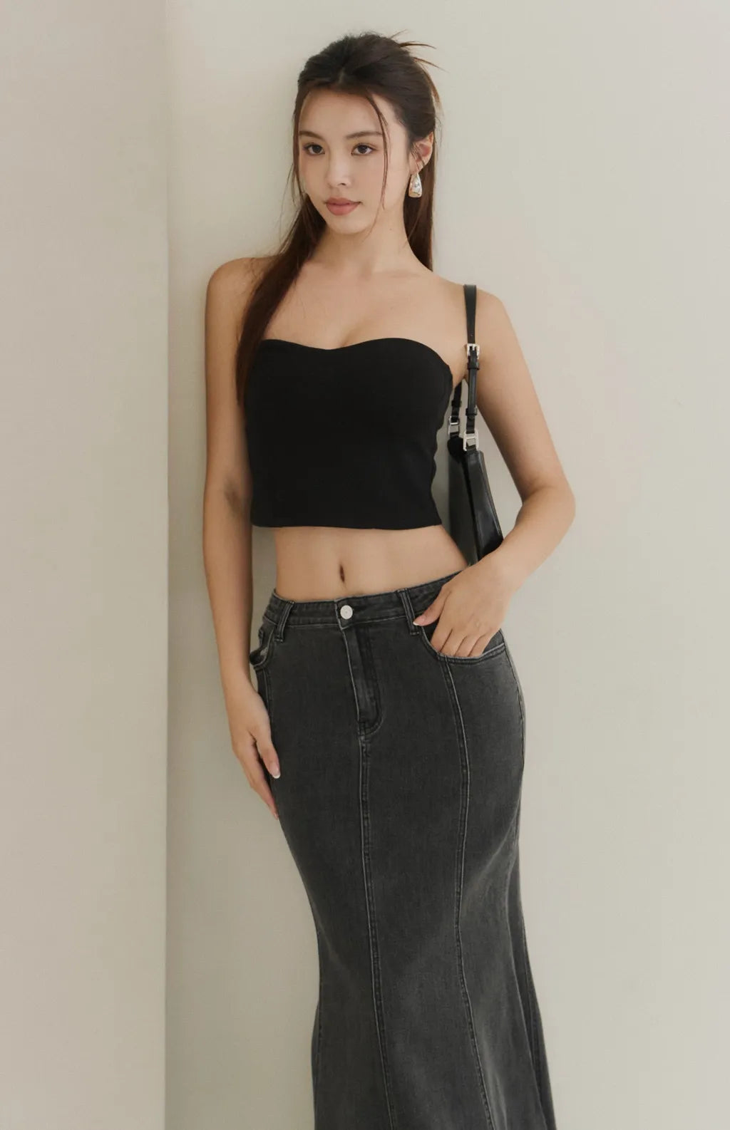 Denim Mermaid Maxi Skirt<br/>牛仔魚尾長裙