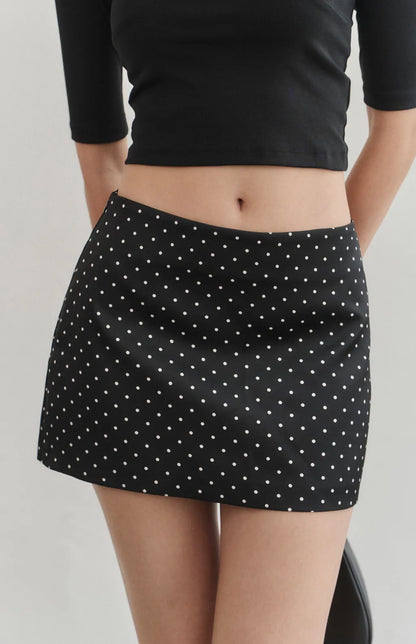 Polka-Dot Satin Mini Skort<br/>波點緞面短褲裙