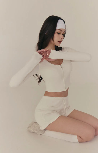 Cloud Drawstring A-Line Shorts<br/>雲感太空棉抽繩A字修身短褲