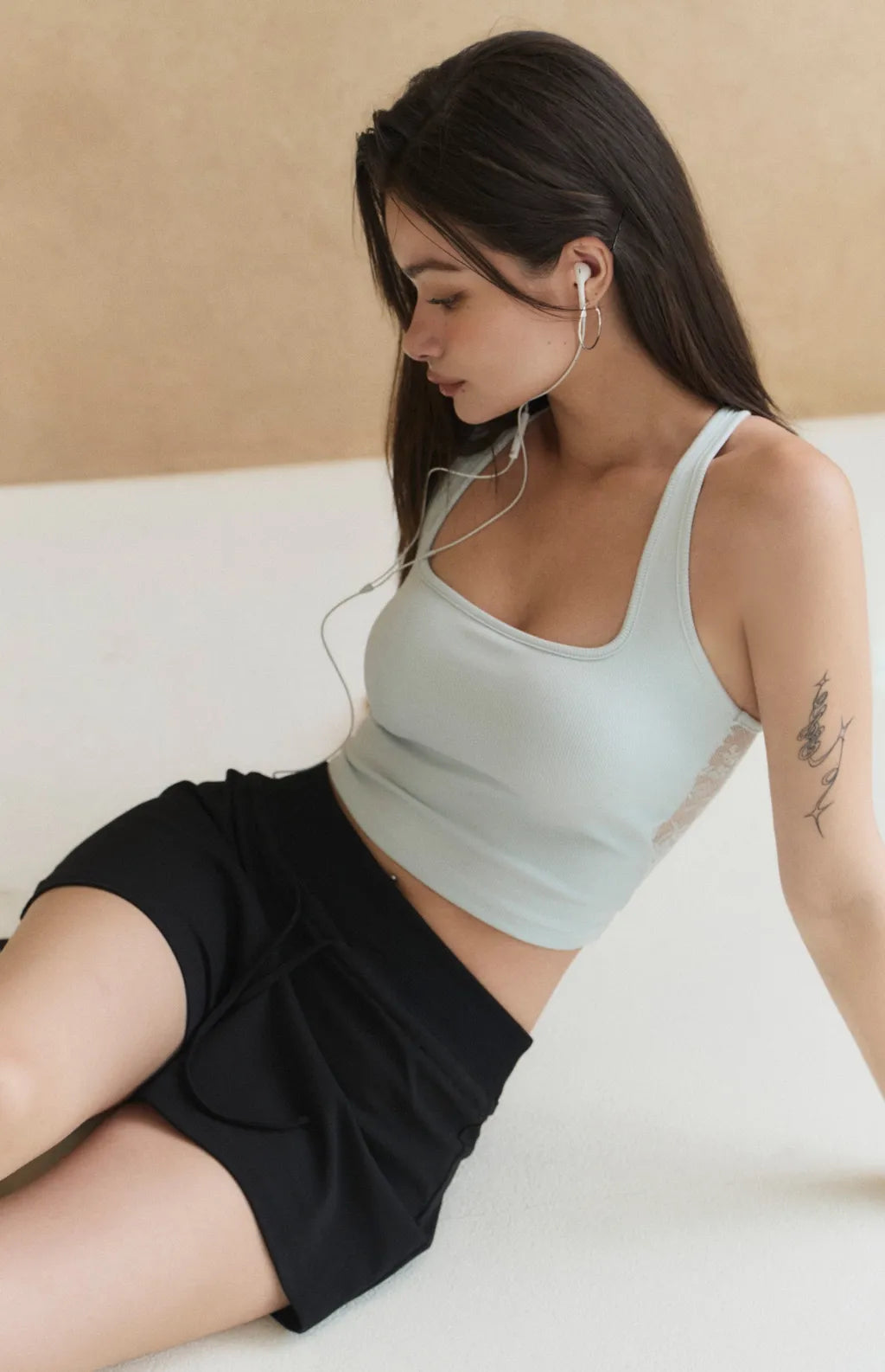 Sheer Lace Racerback Bra Top<br/>透膚蕾絲美背削肩Bra Top