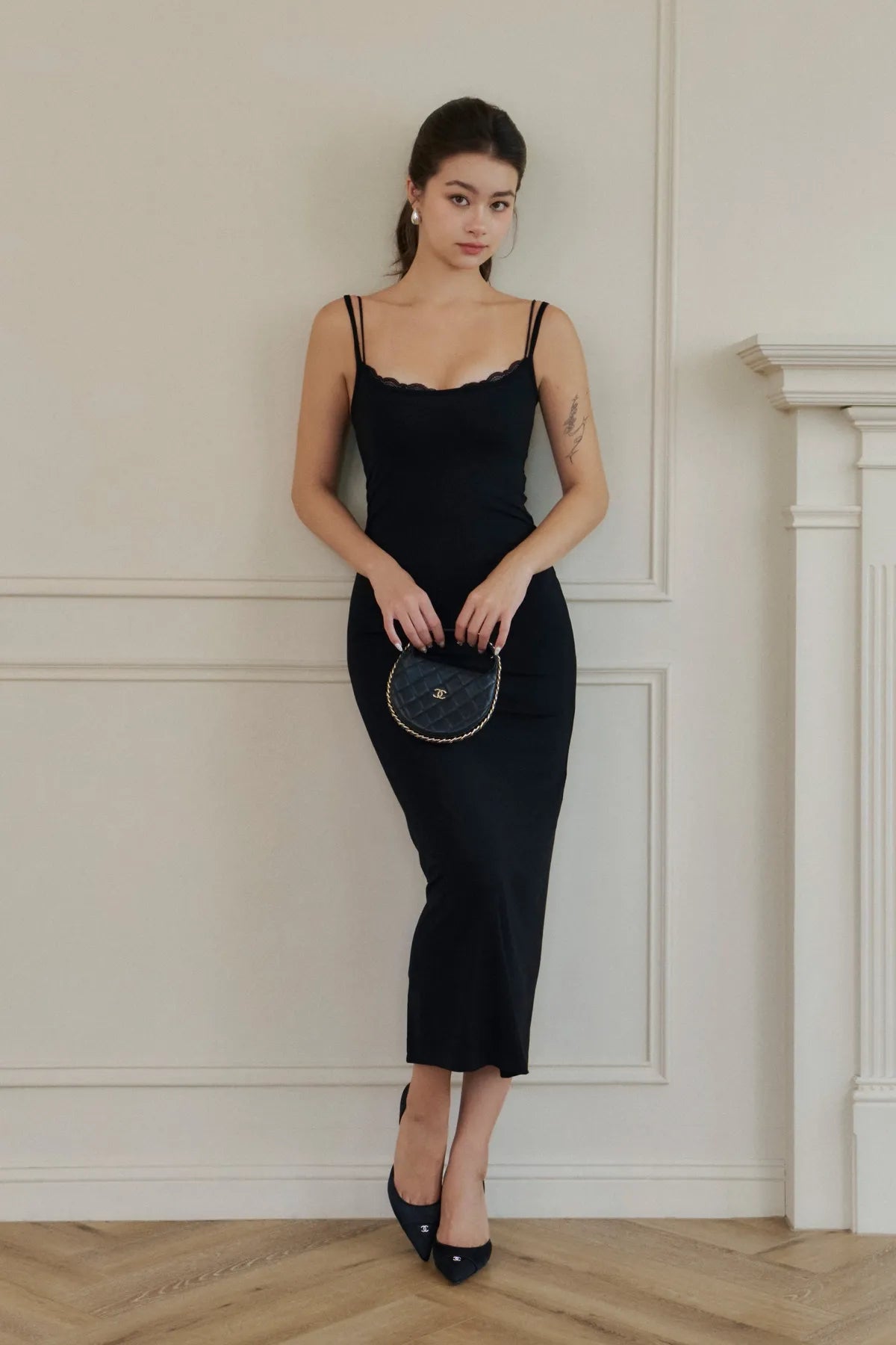 Lace Layered Modal Maxi Bra Dress<br/>蕾絲假兩件莫代爾長Bra Dress