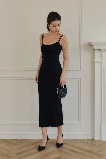 Lace Layered Modal Maxi Bra Dress<br/>蕾絲假兩件莫代爾長Bra Dress