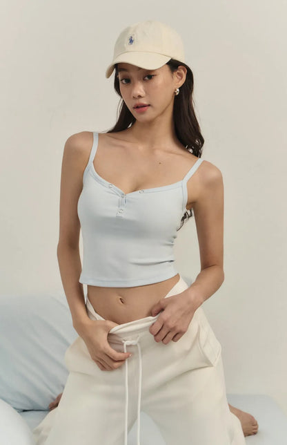 Front Snap Button Heart Sharp Bra Top<br/>桃心領排釦Bra Top