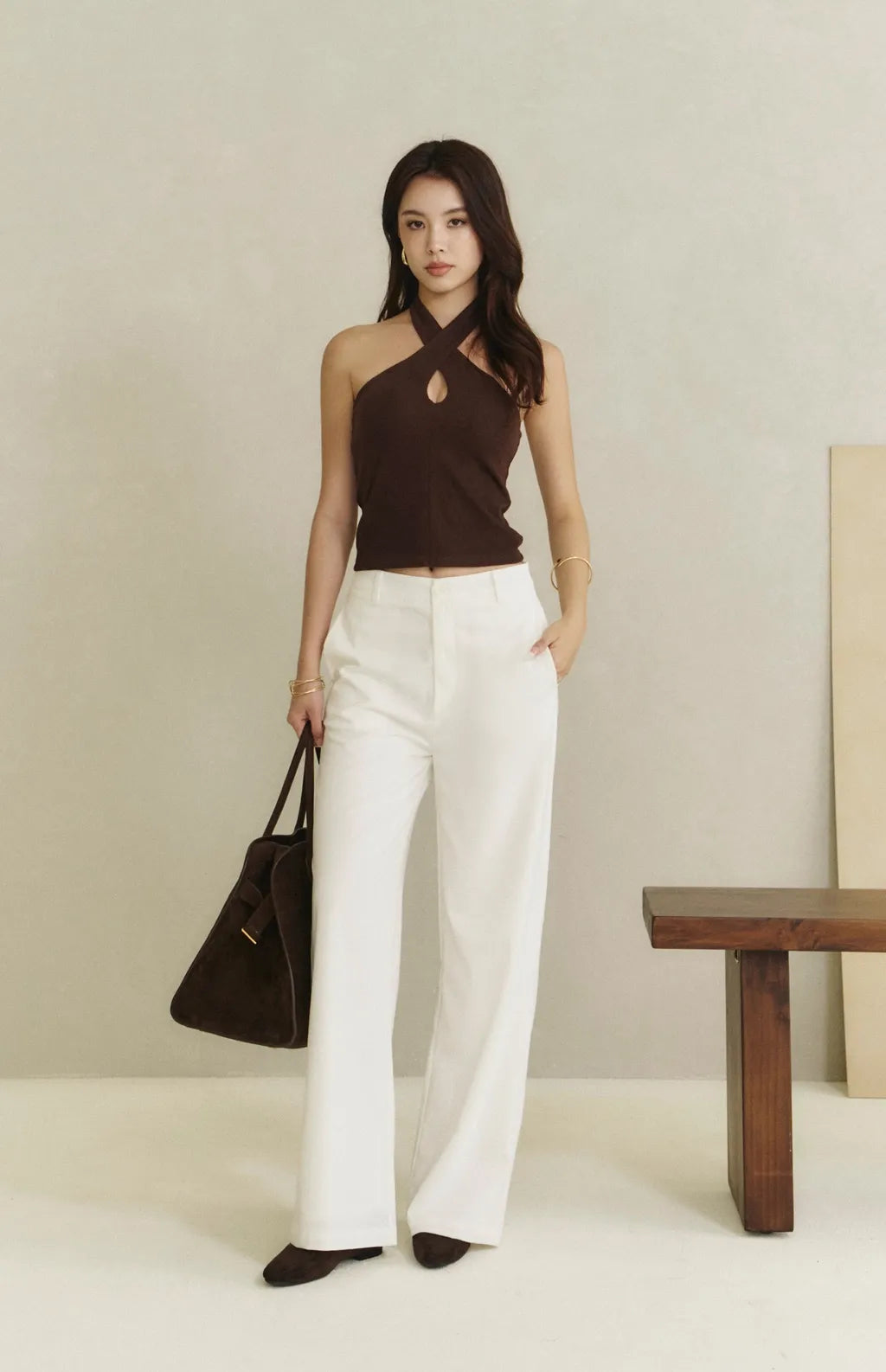 Woolen Multiway Halter Bra Top<br/>毛呢多穿繞頸綁帶Bra Top By Beigy - Milu