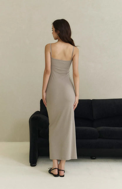 Boat Neck Maxi Bra Dress<br/>極簡船型領修身美背Bra Dress By Beigy - Milu