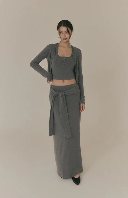 Cozy Wool-Blend Multiway Cardigan<br/>羊毛暖絨多穿排釦外套