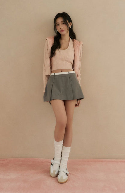 (最後現貨) Cable Knit Fleece Lined Hooded Cardigan<br/>麻花針織內刷毛連帽外套 -【M】