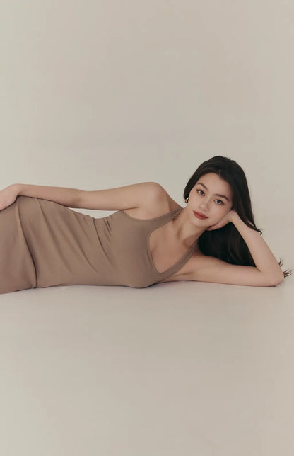 Tencel Halter Y-Back Maxi Bra Dress<br/>天絲削肩Y字美背Bra Dress