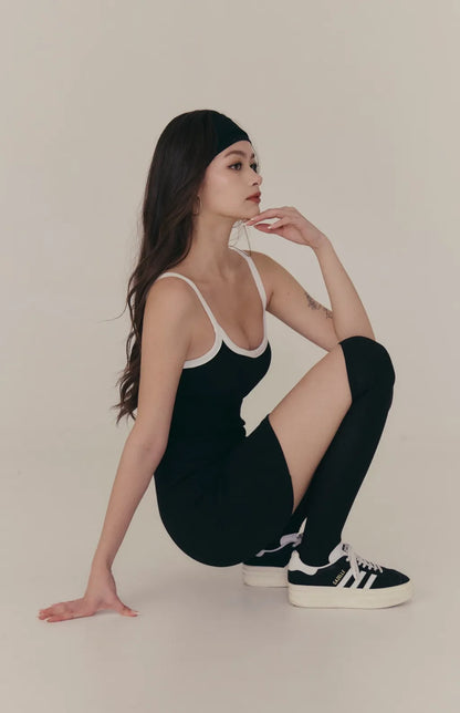 Ribbed U-Neck Bodycon Bra Dress<br/>細肩U領羅紋包臀Bra Dress