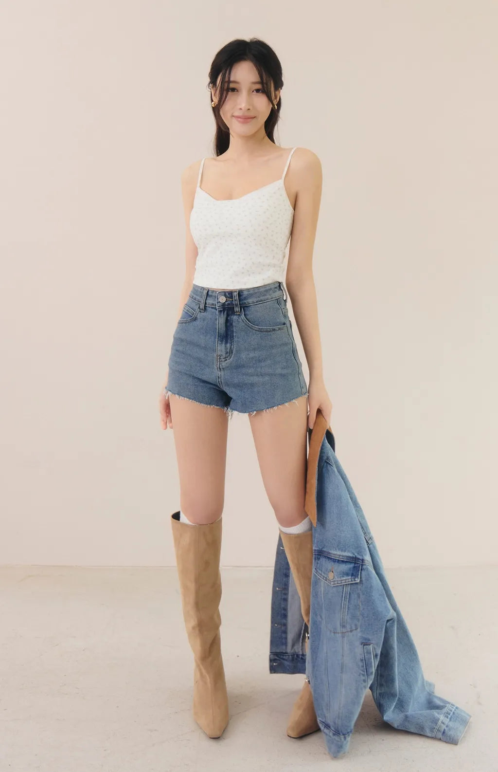 French Ditsy Floral Faux-Layer Bra Top<br/>法式碎花假兩件Bra Top
