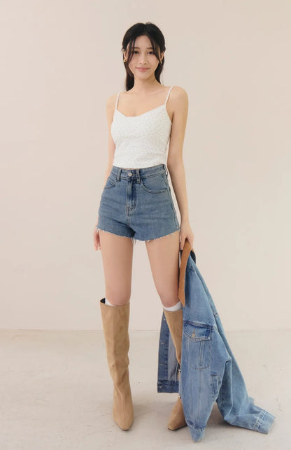 French Ditsy Floral Faux-Layer Bra Top<br/>法式碎花假兩件Bra Top
