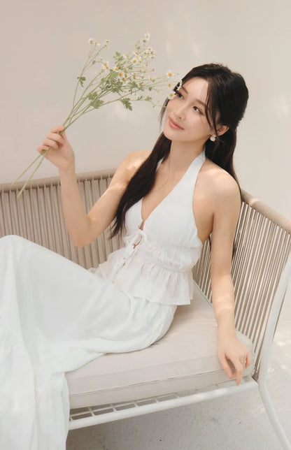 French Tiered Ruffle Flowy Maxi Skirt<br/>法式荷葉飄逸感長裙