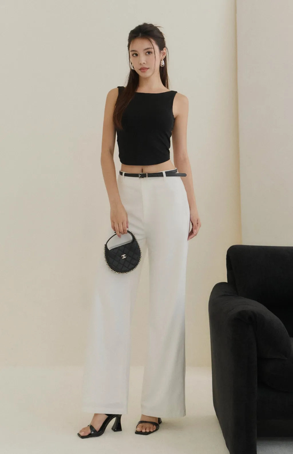 Boat Neck Twist Back Bra Top<br/>柔感船領扭結美背Bra Top