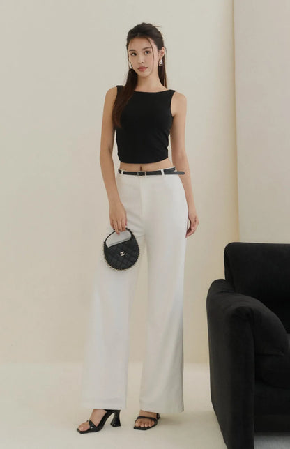 Boat Neck Twist Back Bra Top<br/>柔感船領扭結美背Bra Top