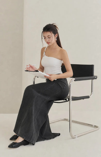 Denim Mermaid Maxi Skirt<br/>牛仔魚尾長裙