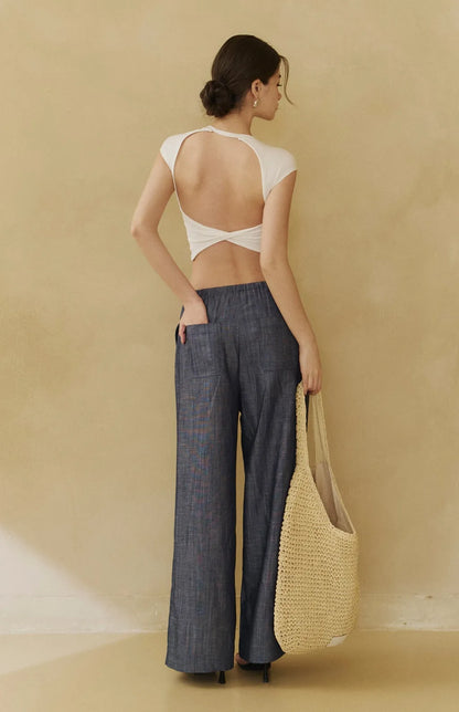 Tencel Twist Back Bra Top<br/>天絲美背後扭結Bra Top