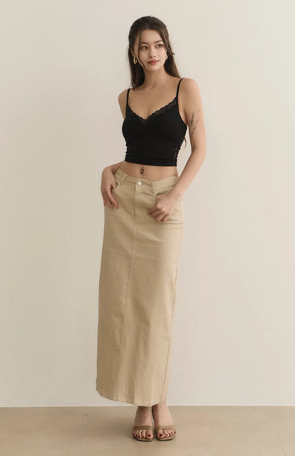 Lace-Trim Spaghetti Strap Bra Top<br/>細肩蕾絲簍空Bra Top
