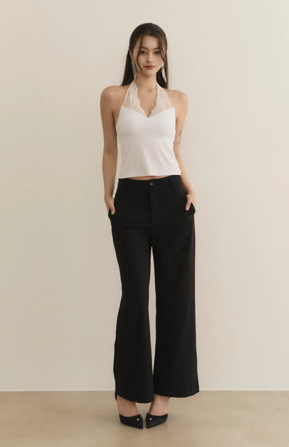 Lace Halter Tie V-Neck Bra Top<br/>蕾絲繞脖綁帶Ｖ領Bra Top