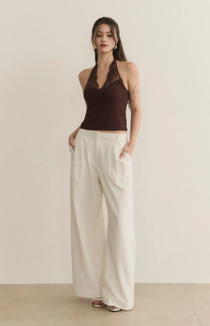 Lace Halter Tie V-Neck Bra Top<br/>蕾絲繞脖綁帶Ｖ領Bra Top