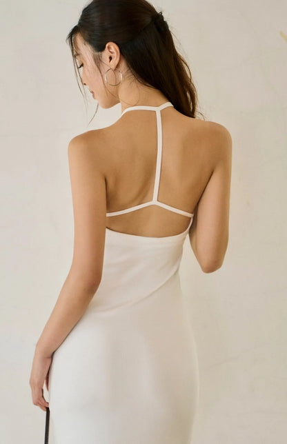 Halter Neck Crisscross Back Bra Dress<br/>美式削肩工字美背修身Bra Dress