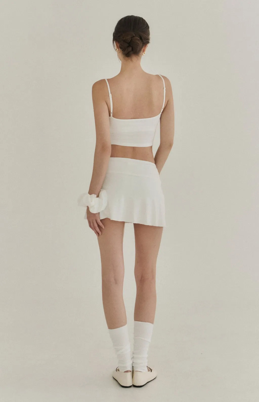 Sheer Mesh Ruched Plunge Bra Top<br/>V領網紗抓皺Bra Top