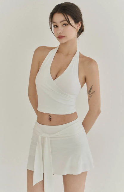 Lyocell Tie-Waist Flared Skort<br/>萊塞爾綁帶傘擺褲裙