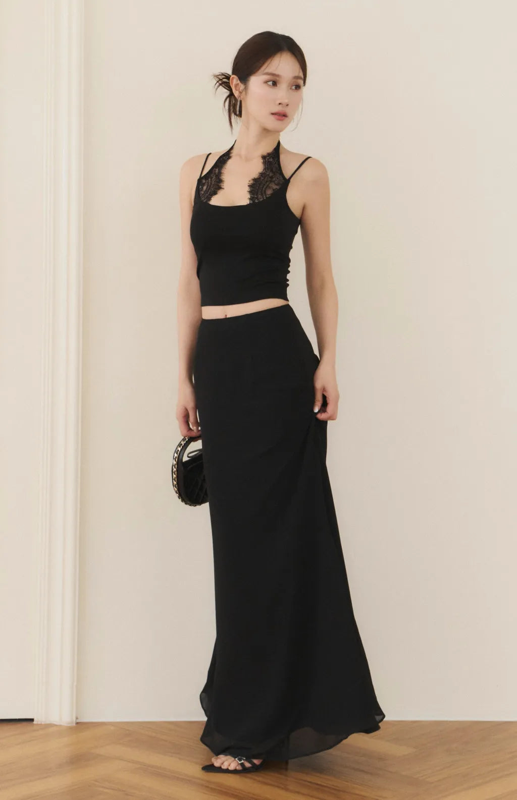 Layered Lace Halter Bra Top<br/>拼接蕾絲綁帶假兩件Bra Top