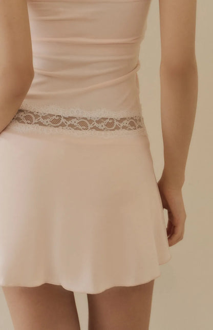 Lace-Inset Halter Mini Bra Dress<br/>蕾絲抽皺綁帶Bra Dress