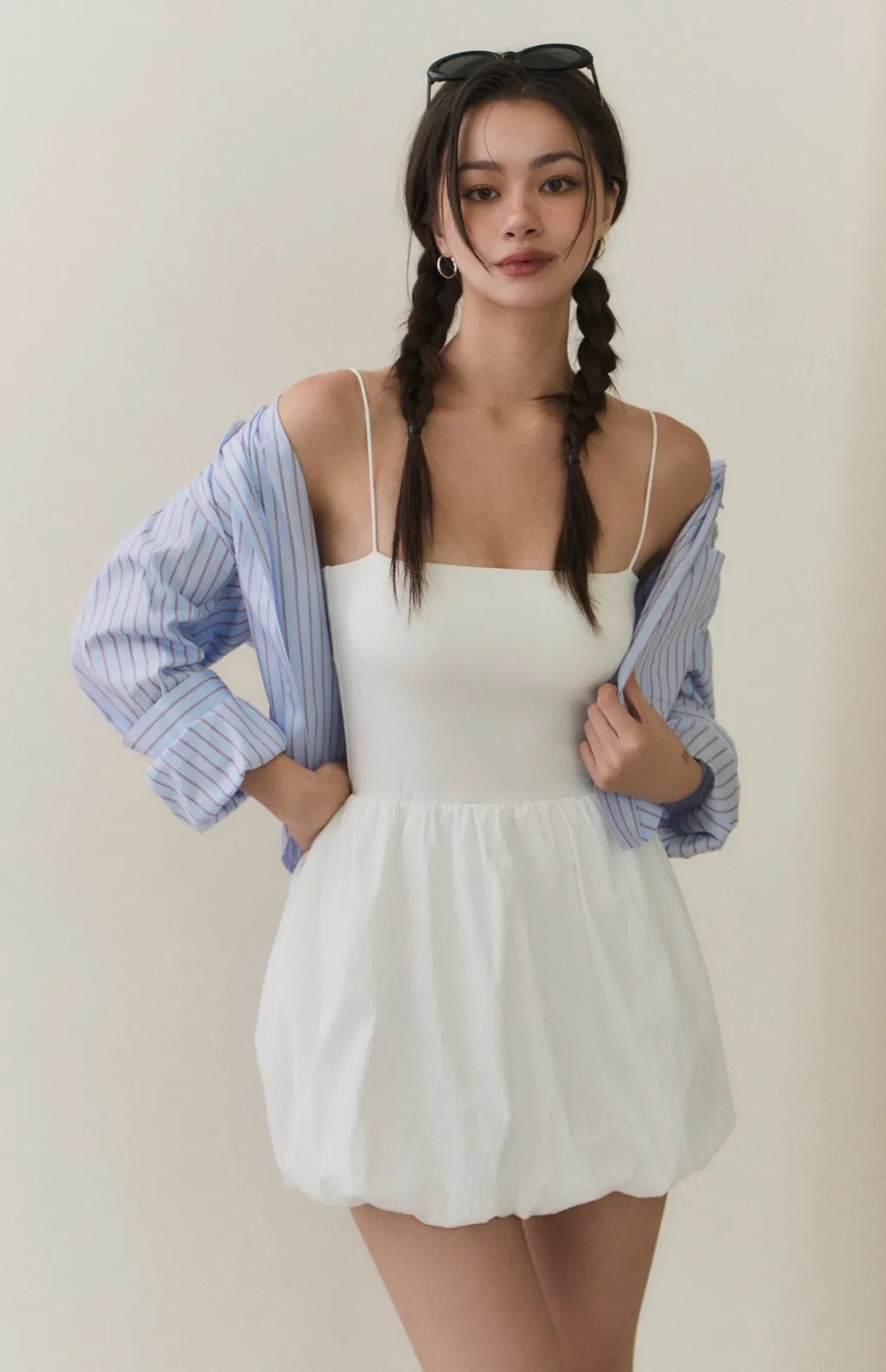 Cropped Boxy Striped Shirt<br/>美式條紋寬鬆短版襯衫