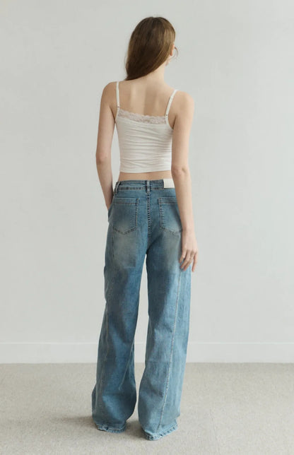 Barely-There Lace-Trim Cami Bra Top<br/>輕裸蕾絲平口細肩Bra Top