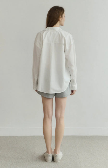 Water-Repellent Oversized Shirt<br/>抗潑水品牌刺繡襯衫