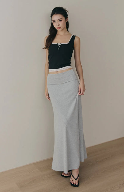 Tencel Layered Lace-Trim Henley Bra Top<br/>天絲假兩件蕾絲可開釦Bra Top