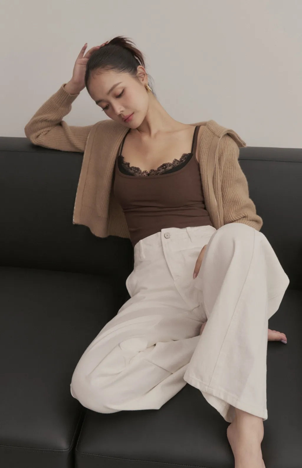 Layered Sweetheart Lace-Trim Crop Bra Top<br/>假兩件桃心領蕾絲花邊Bra Top