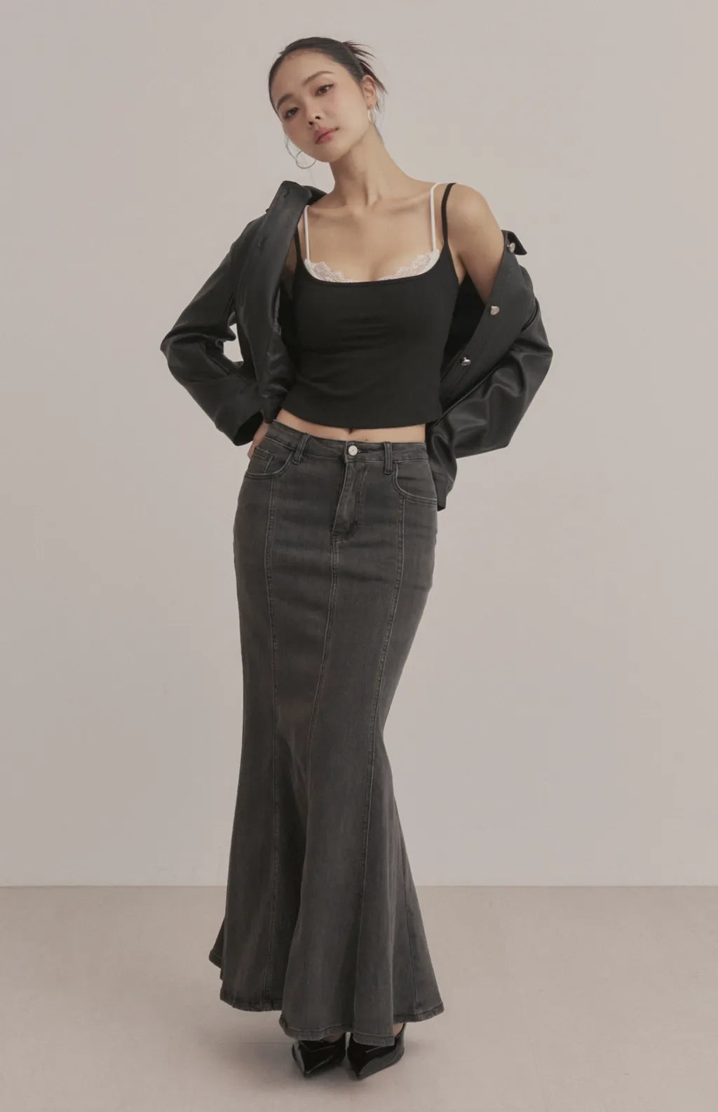 Layered Sweetheart Lace-Trim Crop Bra Top<br/>假兩件桃心領蕾絲花邊Bra Top