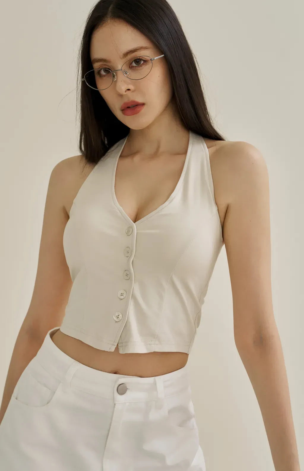 (最後現貨) Front Button Suit Corset<br/>西裝馬甲Bra Top By Beigy - Milu