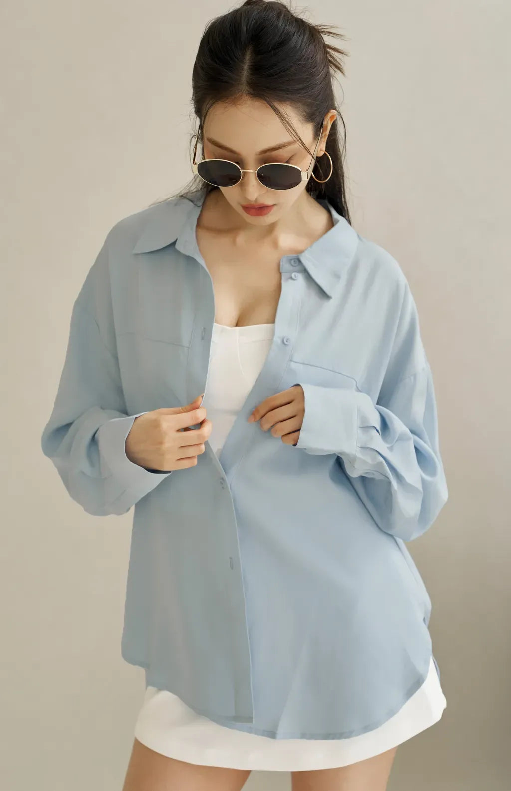 Oversize Tencel Shirt<br/>Oversize天絲襯衫 By Beigy - Milu