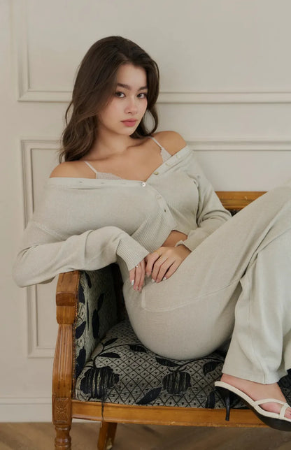Mercerized Cotton Cardigan <br/>絲光針織修身鈕扣開衫