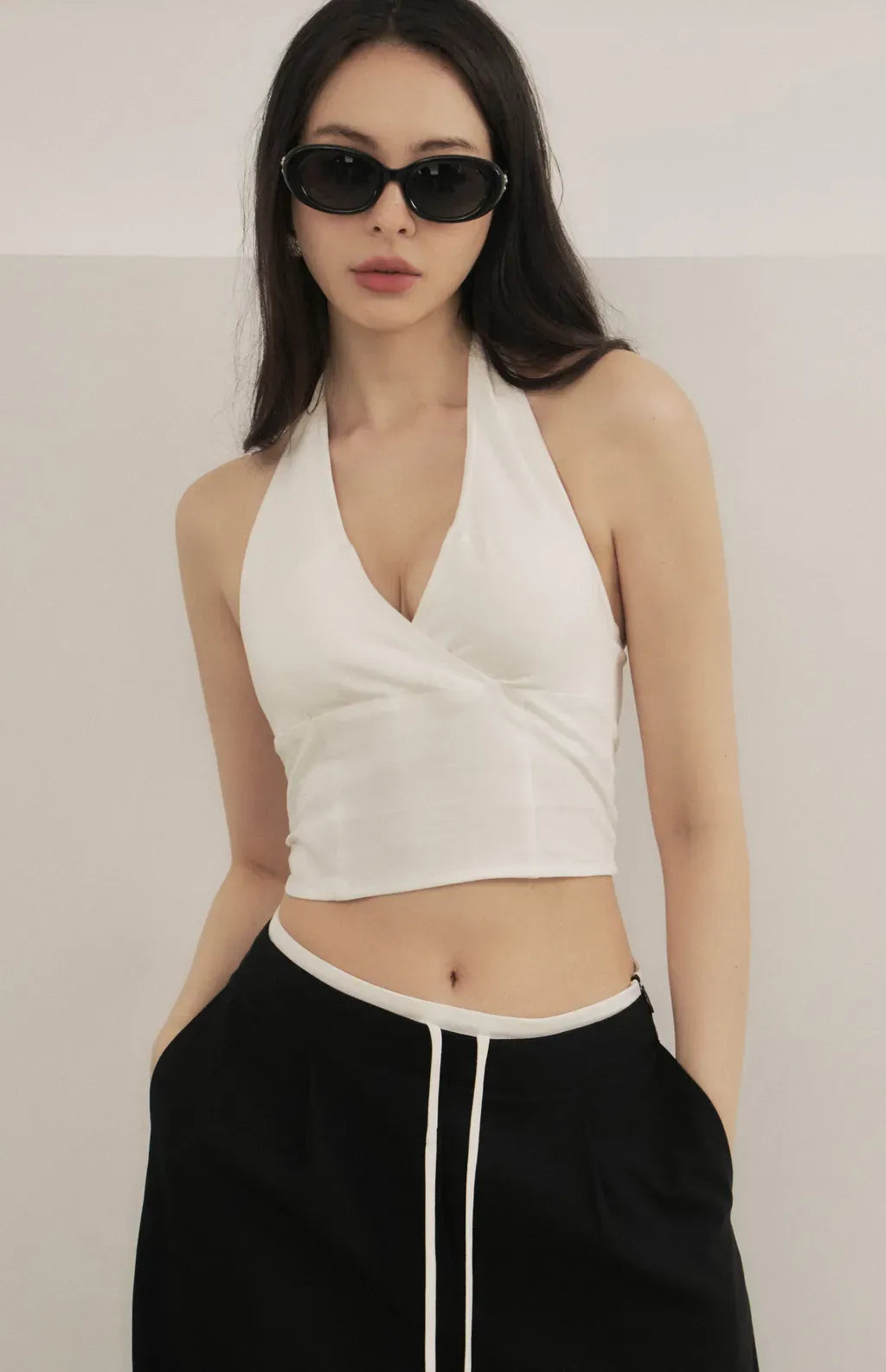 V-Neck Denim Bra Top<br/>率性繞頸V領牛仔Bra Top