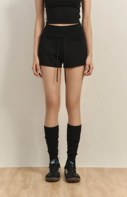 Wide-Waist Drawstring Cotton Shorts<br/>寬腰抽繩太空棉短褲