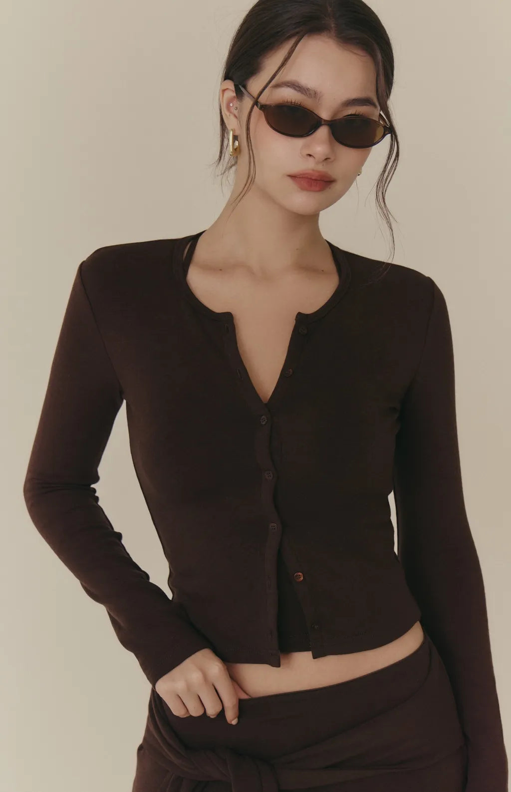 Cozy Wool-Blend Multiway Cardigan<br/>羊毛暖絨多穿排釦外套