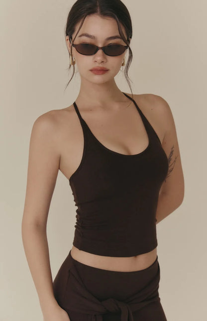 Cozy Wool-Blend U-Neck Racerback Bra Top<br/>羊毛暖絨U領挖背Bra Top