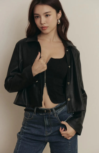 Haze Leather Jacket<br/>霧感皮革外套