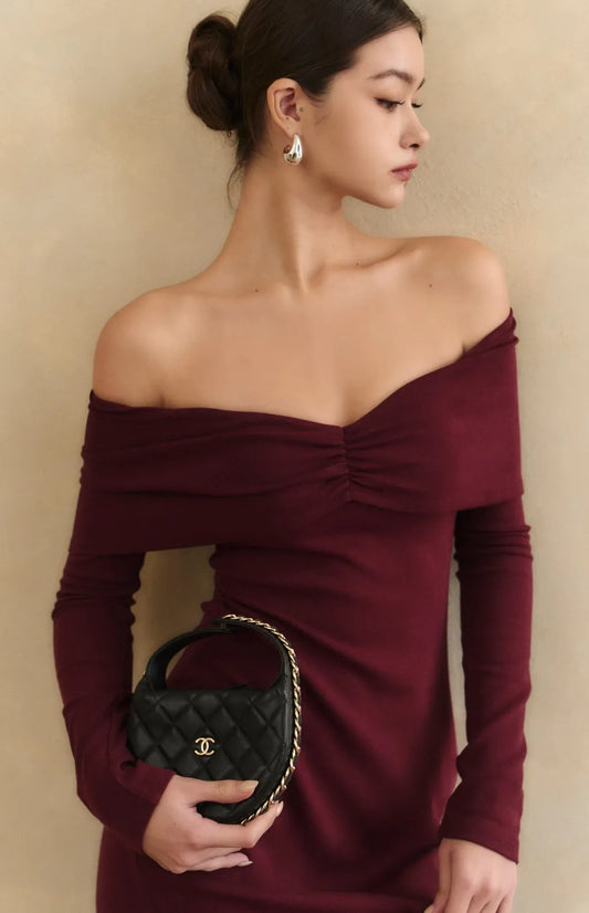 Off-Shoulder Twist Mermaid Bra Dress<br/>裸肩抓皺魚尾Bra Dress