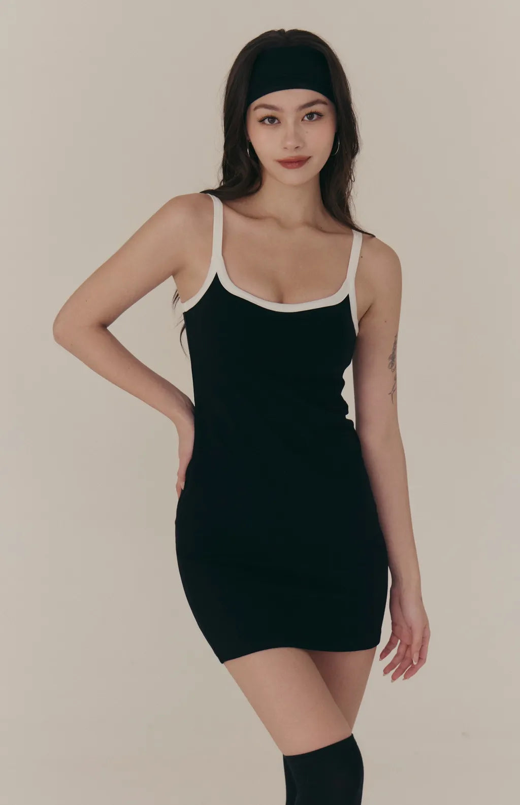 Ribbed U-Neck Bodycon Bra Dress<br/>細肩U領羅紋包臀Bra Dress