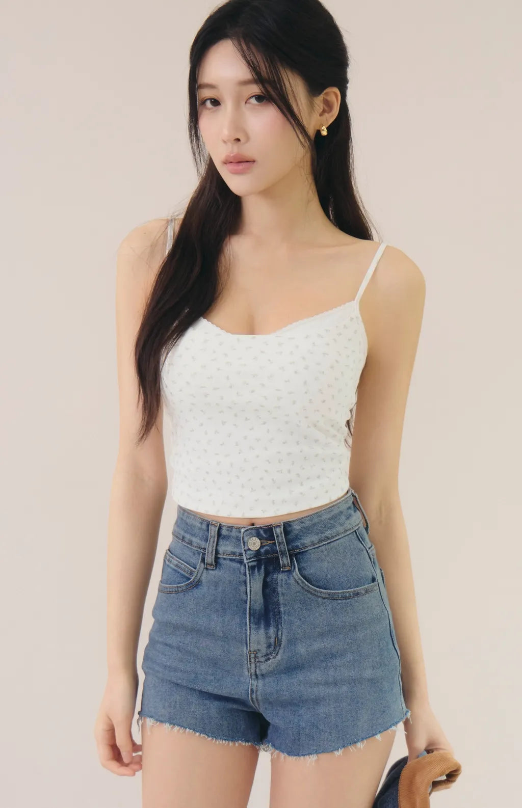 French Ditsy Floral Faux-Layer Bra Top<br/>法式碎花假兩件Bra Top