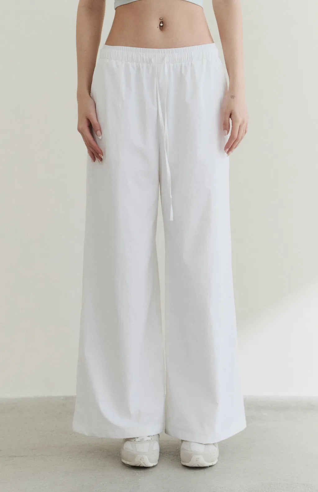 UPF50+ Drawstring Faux-Layer Wide Leg Pants<br/>防曬UPF50+抽繩假兩件直筒長褲