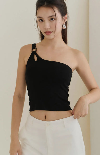 One-Shoulder Ring Bra Top<br/>單肩鏤空扣環Bra Top