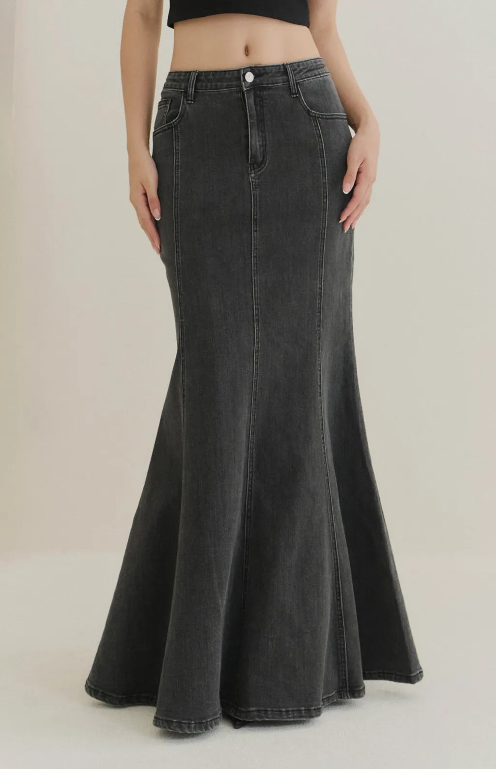 Denim Mermaid Maxi Skirt<br/>牛仔魚尾長裙