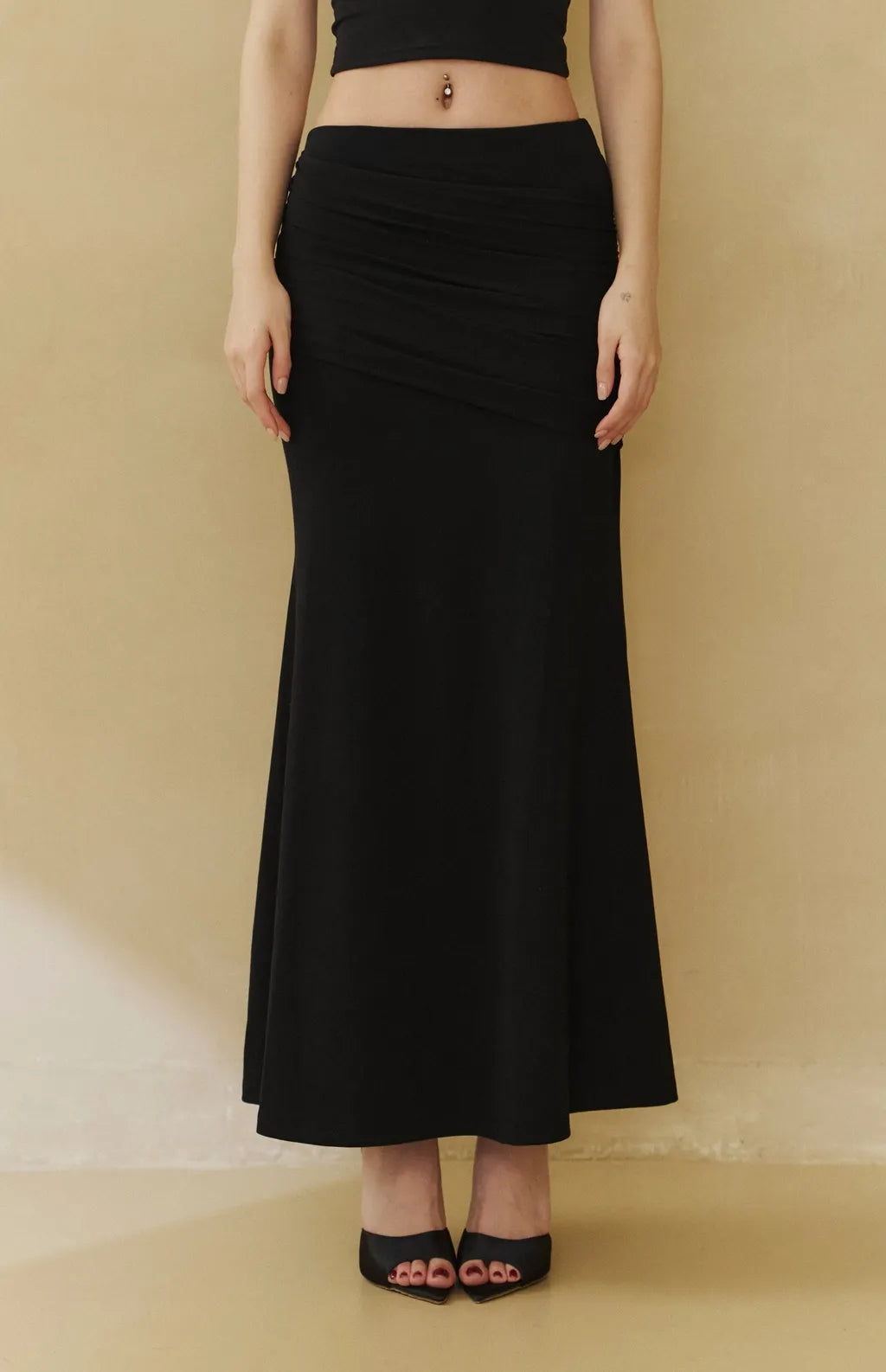 High Stretch Ruched Mermaid Maxi Skirt<br/>高彈垂墜抓皺魚尾裙
